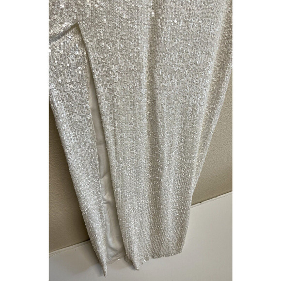 NOOKIE White Sequin Liberty Gown Size L Floor Length Cocktail NEW - Picture 9 of 13